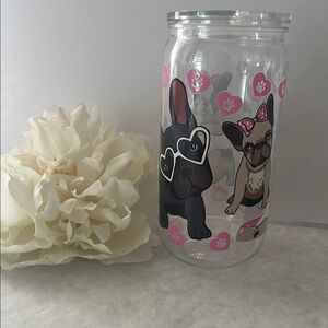 Cute Dog Print Clear Tumbler